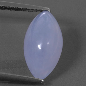 3.51カラットの天然ラベンダーブルーカルセドニー（14.1×7.4 mm・透明）