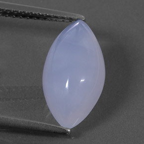 2.97カラットの天然ラベンダーブルーカルセドニー（14×7.3 mm・透明）
