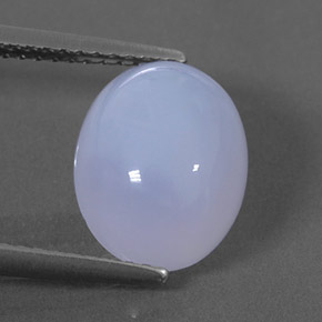 3.63カラットの天然ラベンダーブルーカルセドニー（11.1×8.9 mm・透明）