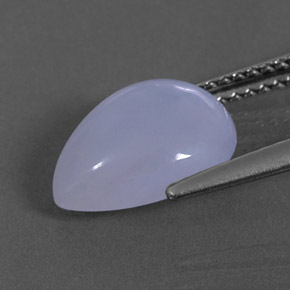 3.19カラットの天然ラベンダーブルーカルセドニー（11.1×9 mm・透明）