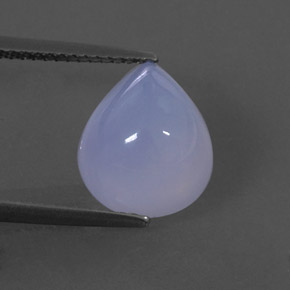 4.74カラットの天然ラベンダーブルーカルセドニー（12×10.1 mm・透明）