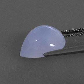 4.74カラットの天然ラベンダーブルーカルセドニー（12×10.1 mm・透明）
