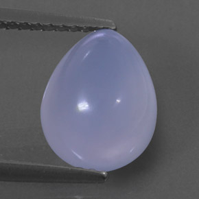2.75カラットの天然ラベンダーブルーカルセドニー（10.2×8.1 mm・透明）