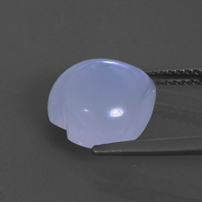 4.77カラットの天然ラベンダーブルーカルセドニー（11.1×11.1 mm・透明）