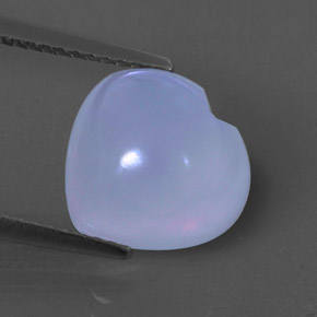 4.12カラットの天然青みがかったバイオレットカルセドニー（10.9×10.5 mm・透明）