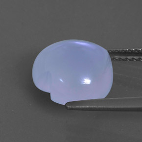 4.12カラットの天然青みがかったバイオレットカルセドニー（10.9×10.5 mm・透明）