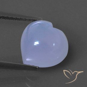 3.79カラットの天然青みがかったバイオレットカルセドニー（10.1×10.1 mm・透明）