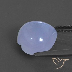 3.79カラットの天然青みがかったバイオレットカルセドニー（10.1×10.1 mm・透明）