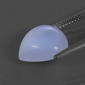 5.61カラットの天然ミディアム薄いバイオレットカルセドニー（12.3×12.1 mm・透明）