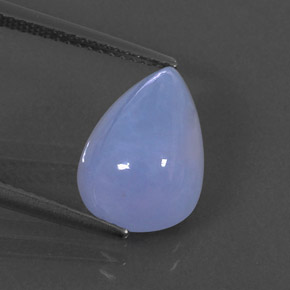 5.49カラットの天然ラベンダーブルーカルセドニー（13.3×9.3 mm・透明）