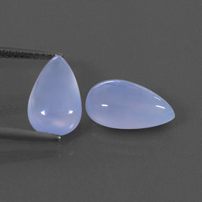 カラットの天然ラベンダーブルーカルセドニー（12×7.1 mm・透明）