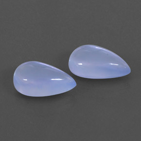 カラットの天然ラベンダーブルーカルセドニー（12×7.1 mm・透明）