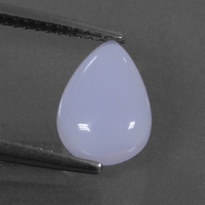 1.94カラットの天然ラベンダーブルーカルセドニー（10×7.2 mm・透明）