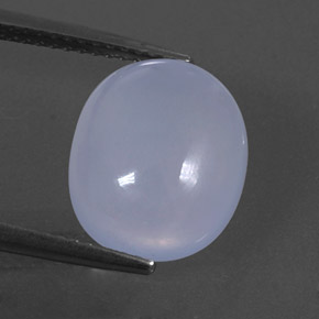 4.62カラットの天然ラベンダーブルーカルセドニー（12.5×10.5 mm・透明）
