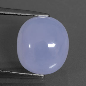 5.69カラットの天然ラベンダーブルーカルセドニー（11.5×10.2 mm・透明）