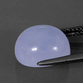 5.69カラットの天然ラベンダーブルーカルセドニー（11.5×10.2 mm・透明）