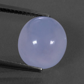 4.57カラットの天然ラベンダーブルーカルセドニー（11.5×10.3 mm・透明）