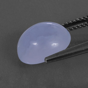 4.57カラットの天然ラベンダーブルーカルセドニー（11.5×10.3 mm・透明）