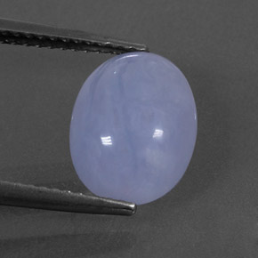 3.02カラットの天然ラベンダーブルーカルセドニー（11.2×8.8 mm・透明）