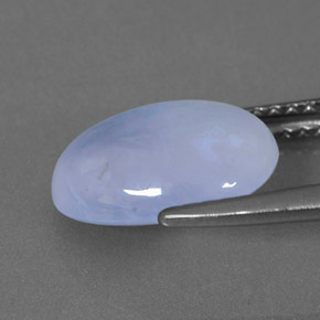 2.82カラットの天然ラベンダーブルーカルセドニー（11×8.9 mm・透明）