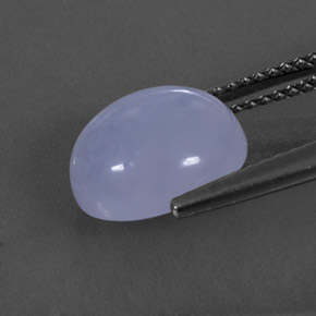 3.61カラットの天然ラベンダーブルーカルセドニー（10.3×9.3 mm・透明）