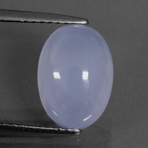 3.03カラットの天然ラベンダーブルーカルセドニー（11.1×7.9 mm・透明）
