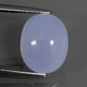 4.04カラットの天然ラベンダーブルーカルセドニー（10.9×8.8 mm・透明）