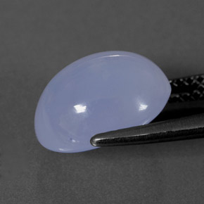 4.04カラットの天然ラベンダーブルーカルセドニー（10.9×8.8 mm・透明）