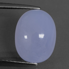 4.08カラットの天然ラベンダーブルーカルセドニー（12×9.2 mm・透明）