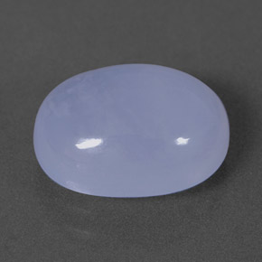 4.08カラットの天然ラベンダーブルーカルセドニー（12×9.2 mm・透明）