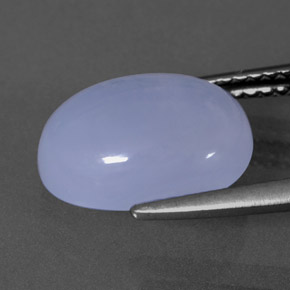 4.08カラットの天然ラベンダーブルーカルセドニー（12×9.2 mm・透明）