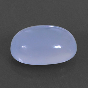 3.98カラットの天然ラベンダーブルーカルセドニー（12.4×8.3 mm・透明）