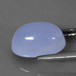 3.65カラットの天然ラベンダーブルーカルセドニー（11×7.9 mm・透明）
