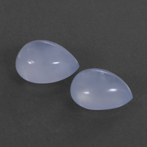 カラットの天然ラベンダーブルーカルセドニー（9×7 mm・透明）