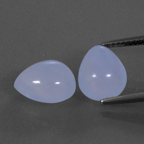 カラットの天然ラベンダーブルーカルセドニー（10.2×8.2 mm・透明）