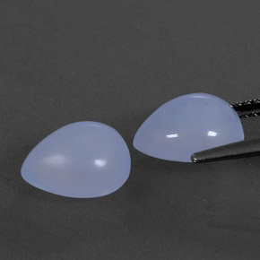 カラットの天然ラベンダーブルーカルセドニー（10×8.1 mm・透明）