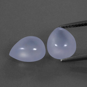 カラットの天然ラベンダーブルーカルセドニー（10.1×8 mm・透明）