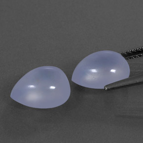 カラットの天然ラベンダーブルーカルセドニー（10.1×8 mm・透明）