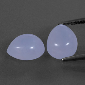 カラットの天然ラベンダーブルーカルセドニー（10.1×8.1 mm・透明）