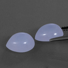 カラットの天然ラベンダーブルーカルセドニー（10.1×8.1 mm・透明）