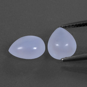 カラットの天然ラベンダーブルーカルセドニー（8.9×7.1 mm・透明）