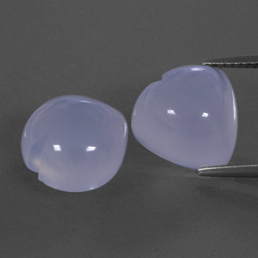 カラットの天然ラベンダーブルーカルセドニー（12.2×12 mm・透明）
