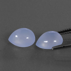 カラットの天然ラベンダーブルーカルセドニー（10×8.1 mm・透明）
