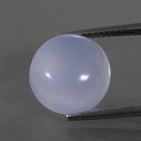 7.87カラットの天然ラベンダーブルーカルセドニー（12.27 mm・透明）