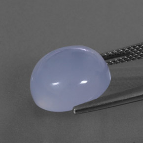 7.87カラットの天然ラベンダーブルーカルセドニー（12.27 mm・透明）