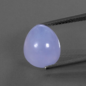 5.06カラットの天然ラベンダーブルーカルセドニー（11.3×9.2 mm・透明）