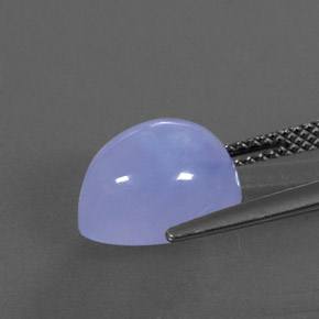 5.06カラットの天然ラベンダーブルーカルセドニー（11.3×9.2 mm・透明）