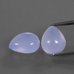 カラットの天然ラベンダーブルーカルセドニー（10×8 mm・透明）