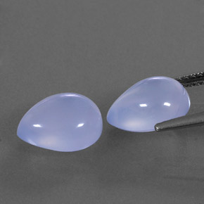 カラットの天然ラベンダーブルーカルセドニー（10×8 mm・透明）