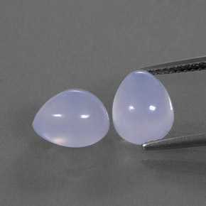 カラットの天然ラベンダーブルーカルセドニー（9×7.3 mm・透明）